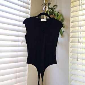 Bailey 44 Black Cap Sleeve Bodysuit